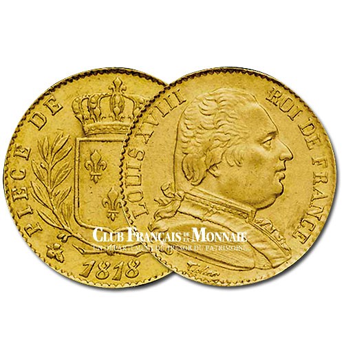 20 Francs Or Louis XVIII Buste Habillé 1815Q