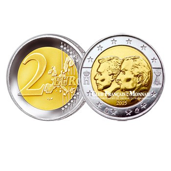 2005 - Belgique - 2 Euros commémorative Grand Duc Henri et Albert II