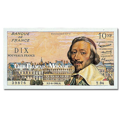 Billet de 10 Nouveaux Francs Richelieu  