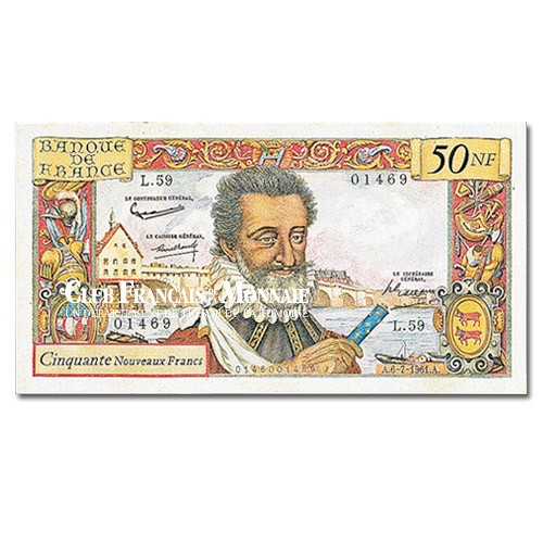 Billet de 50 Nouveaux Francs Henri IV
