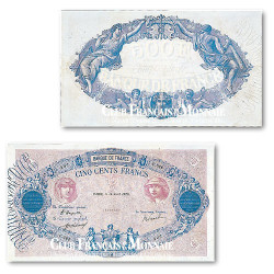Billet de 500 Francs Bleu et Rose 