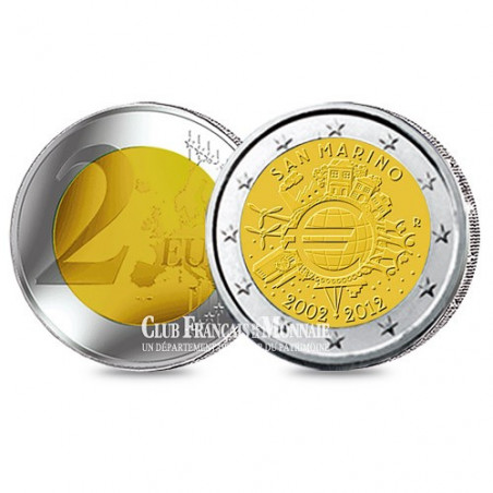 2 Euro 10 ans de l'Euro BU - Saint-Marin 2012