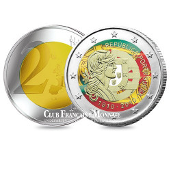 2 Euro 100 ans de la République portugaise colorisée - Portugal 2010
