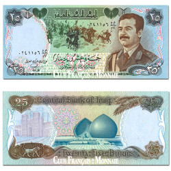 Billet de 25 Dinars Saddam Hussein - Egypte