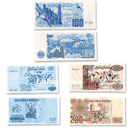 Lot de 3 billets Algérie Lot de 3 billets Algérie