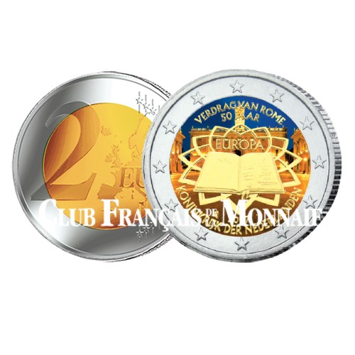 2 Euro 50 ans du Traité de Rome colorisée - Pays Bas 2007 2 Euro 50 ans du Traité de Rome colorisée - Pays Bas 2007