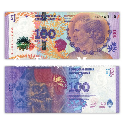 Billet de 100 Pesos Eva Peron Neuf - Argentine 2012