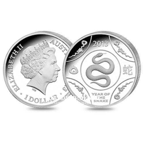 1 Dollar Argent Année du Serpent BE - Australie 2013