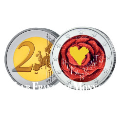 2 Euro 60 ans de la déclaration Universelle des Droits de l'Homme colorisée - Finlande 2008