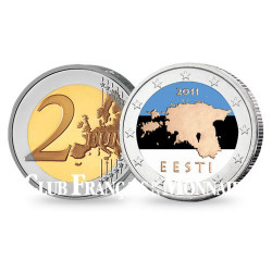 2 Euro 1ere année de l'Euro colorisée - Estonie 2011