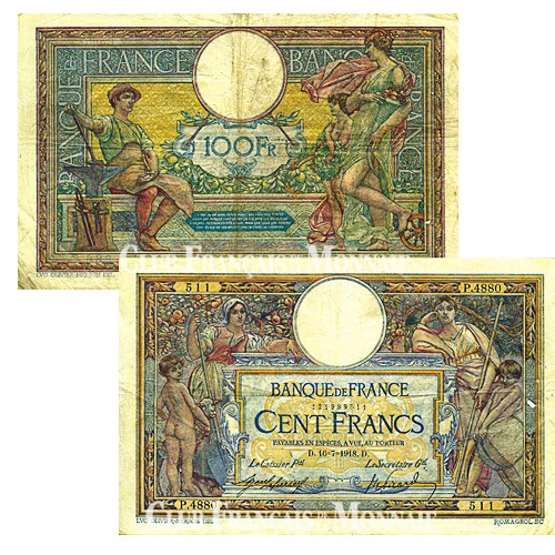 Billet de 100 Francs Luc Olivier Merson - France 1914-1918