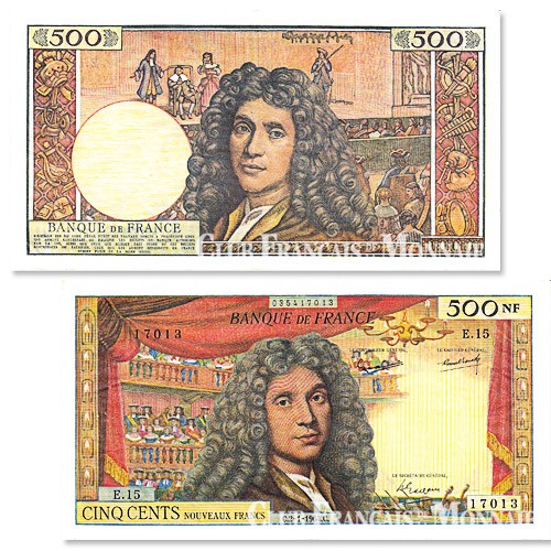 Billet de 500 Nouveaux Francs Molière