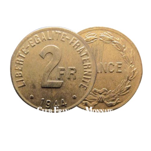 2 Francs Liberté Égalité Fraternité - France 1944