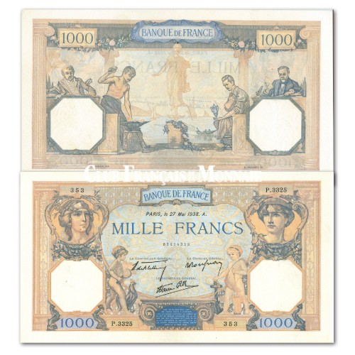 Billet de 1000 Francs Cérès et Mercure - France 1937-1940