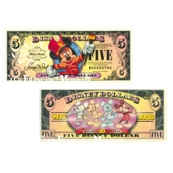 Billet de 5 Dollars Mickey Mouse Neuf - Disney 2008