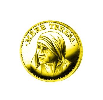 Mère Teresa en argent doré