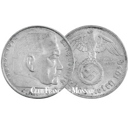 2 Reichsmark Argent Hindenburg - Allemagne 1936-1939