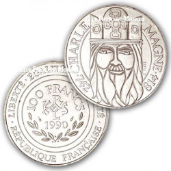 1990 - 100 Francs Argent Charlemagne