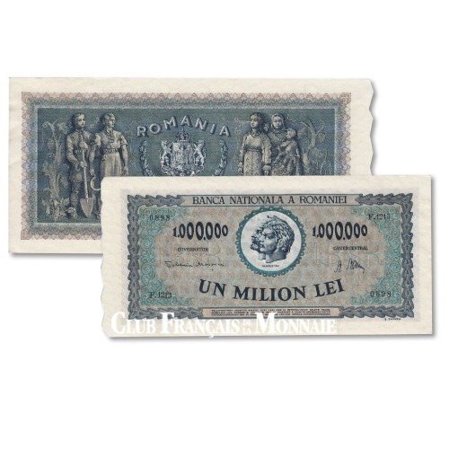 Billet de 1 Million de Lei Roumanie 1947 - Trajan et Décebale