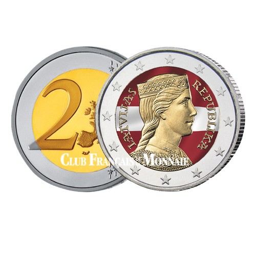2 Euro colorisée Lettonie 2014 - Milda