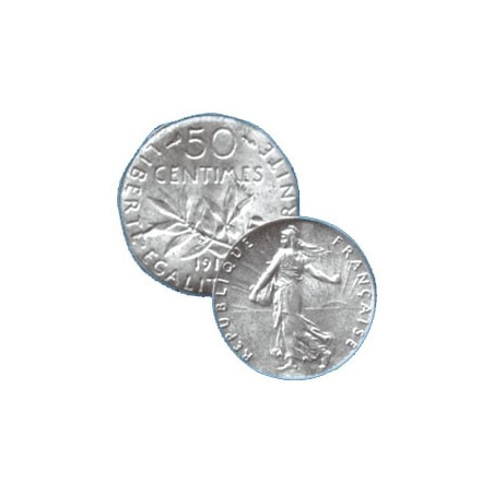 LES 6 PIECES 50 CENTIMES ARGENT SEMEUSE 3e REPUBLIQUE