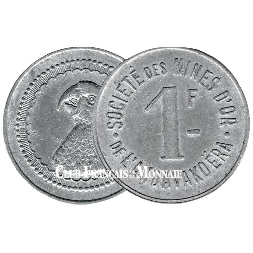 1 Franc Madagascar 1920 - Perroquet Mines d'Or d'Andavakoera 1 Franc Madagascar 1920 - Perroquet Mines d'Or d'Andavakoera