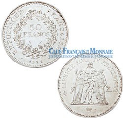 LES 6 PIECES 50 FRANCS ARGENT TYPE HERCULE