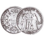 LES 4 PIECES 5 FRANCS ARGENT TYPE HERCULE