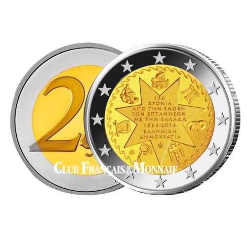 2 Euro Grèce 2014 - 150 ans de l'union des Iles Ioniennes à la Grèce