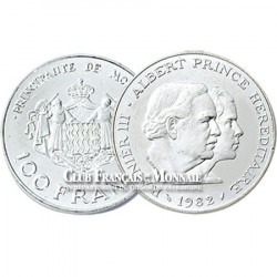 1982 - MONACO - 100 Francs argent Rainier/Albert