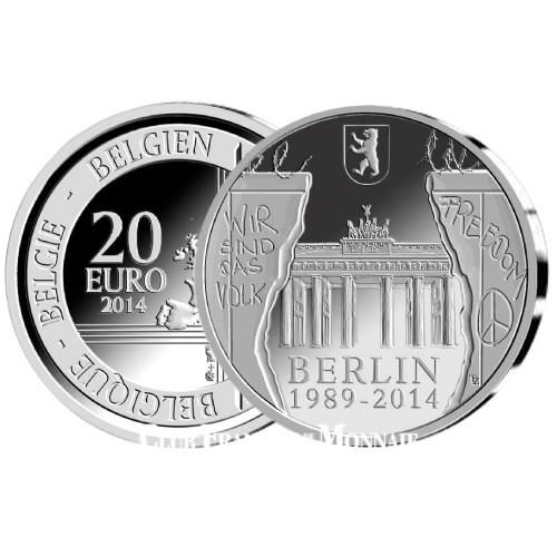 20 Euro argent Belgique BE 2014  25 ans Chute du Mur