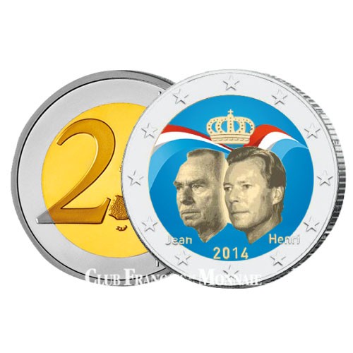 2 Euro Luxembourg 2014 colorisée - Grand-Duc Jean