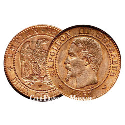 2 centimes bronze Napoléon III Tête Laurée