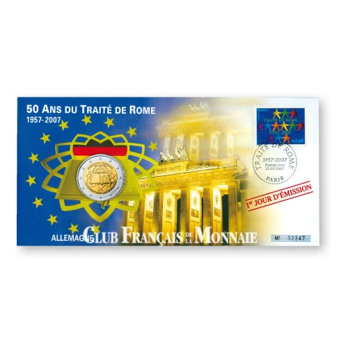Enveloppe 1er Jour 2 Euro Allemagne 2007 - Traité de Rome