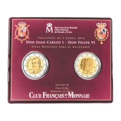 Le set collector Euro Espagne 2014 - Juan Carlos 1er et Felipe VI