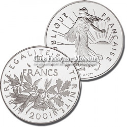 2001 - 5F Argent BE Semeuse