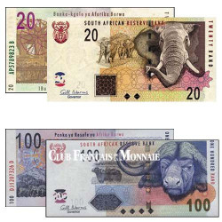 Lot de 4 billets Afrique du Sud 2005 - Animaux