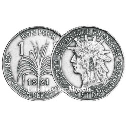 1 Franc Guadeloupe 1903 à 1921 - Tête d’Indien et canne à sucre