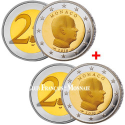 2 Euro Monaco BE 2010 - 1 achetée + 1 offerte