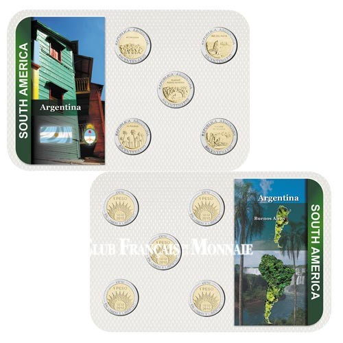 Série de 5 monnaies en Pesos Argentine 2010