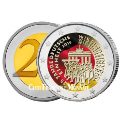 2 Euro Allemagne colorisée 2015 - 25e anniversaire de la Réunification