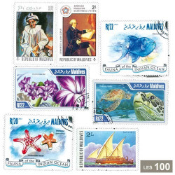 100 timbres Maldives