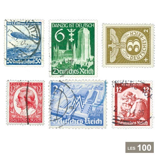 Timbres Seconde Guerre mondiale - 100 timbres Allemagne 1933-45