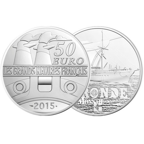 50 Euro Argent France BE 2015 - La Gironde