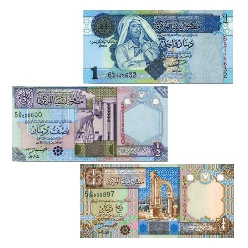 Set de 3 billets Libye 2002-2004