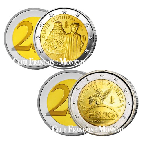 Lot de 2 Euro Italie 2015 