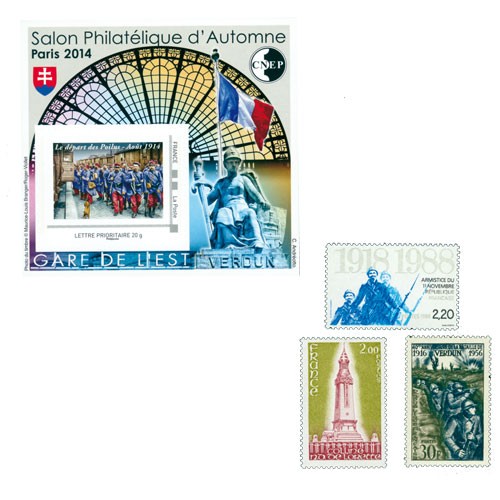 Lot de 7 timbres 1ere Guerre Mondiale