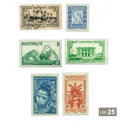 Lot de 25 timbres Martinique