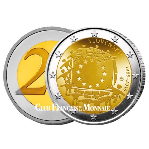 2 Euro Slovaquie 2015 - 30e anniversaire du drapeau européen