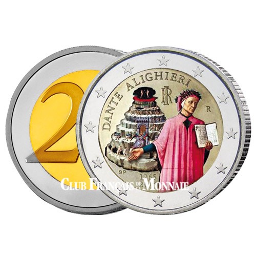 2 Euro colorisée Italie 2015 - 750e anniversaire de la naissance